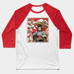 The Samurai eats Noodles Design. Baseball T-Shirt